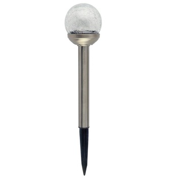 Lampa solara cu led, Crystal Glass, 0.06 W, glob sticla, corp metalic, 6400K Lampa solara cu led, Crystal Glass, 0.06 W, glob sticla, corp metalic, 6400K