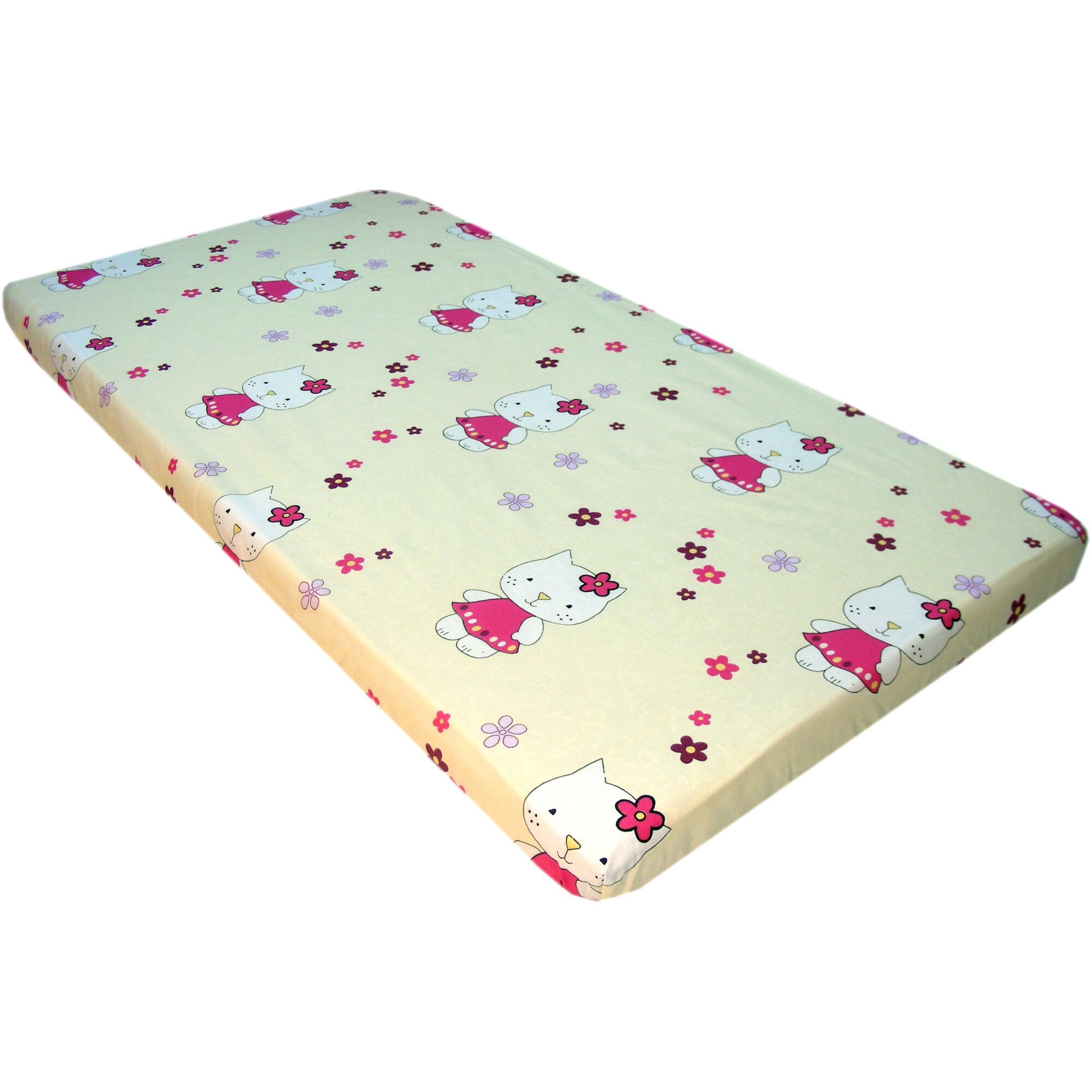 Cearceaf cu elastic pisicuta crem 140 x 70 cm