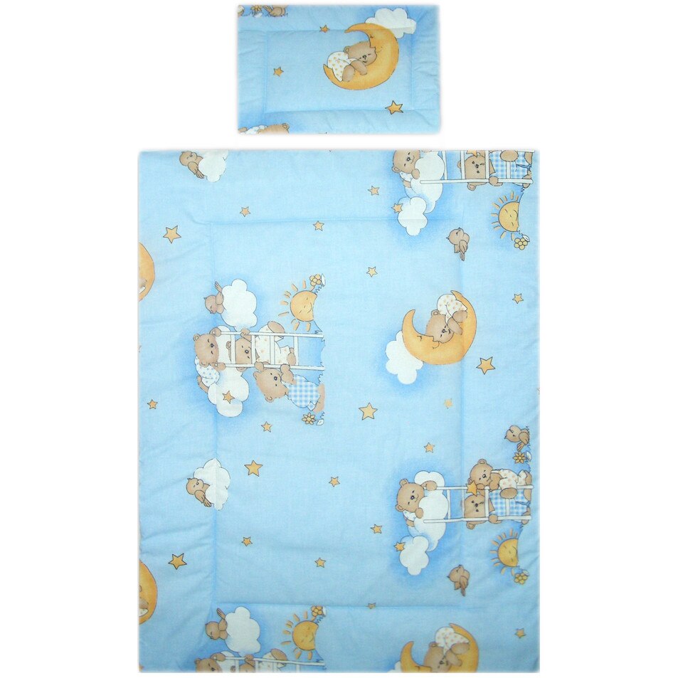 Lenjerie patut bebe 2 ursuletul somnoros albastru