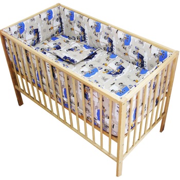 Lenjerie patut bebe cu 5 piese piratii + fata de perna si plapuma Lenjerie patut bebe cu 5 piese piratii + fata de perna si plapuma