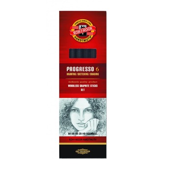 Set creioane Progresso 6buc/set Koh-I-Noor K8915-06 Set creioane Progresso 6buc/set Koh-I-Noor K8915-06