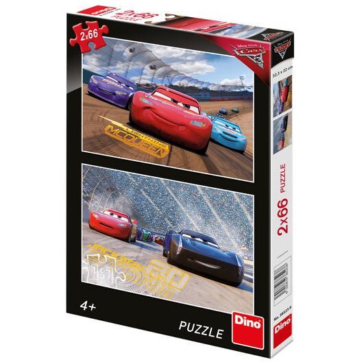 Puzzle Dino Toys 2 in 1 - Cars 3: Cursa cea mare ( 66 piese) Bleu