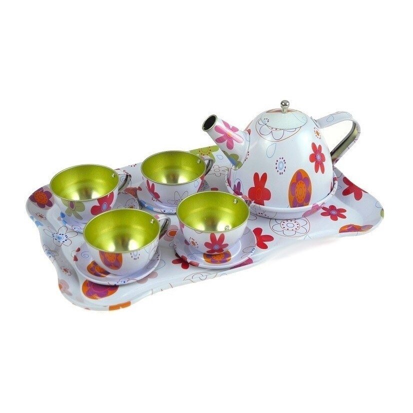 Set Malipen Ceai sau cafea din metal de 4 persoana