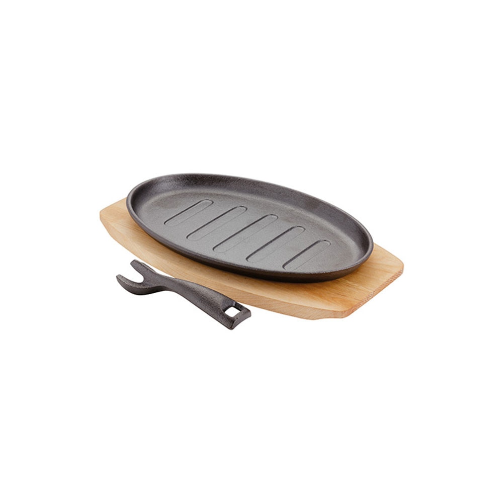 Tava din fonta pentru mancaruri gratinate, 26x17 cm, negru/granit