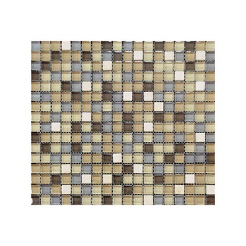 Mozaic din marmura si sticla bej-maro Mmx004 - 1 mp Mozaic din marmura si sticla bej-maro Mmx004 - 1 mp