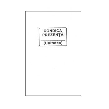 Condica de prezenta, format A4, hartie offset 60 gr, 1 exemplar, 100 file Condica de prezenta, format A4, hartie offset 60 gr, 1 exemplar, 100 file