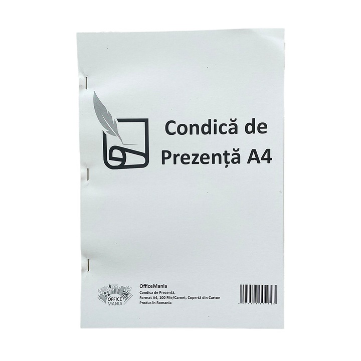 Condica Prezenta A4, Fata-Verso, 100 File/Carnet - Formular Tipizat pentru Pontaj Angajati
