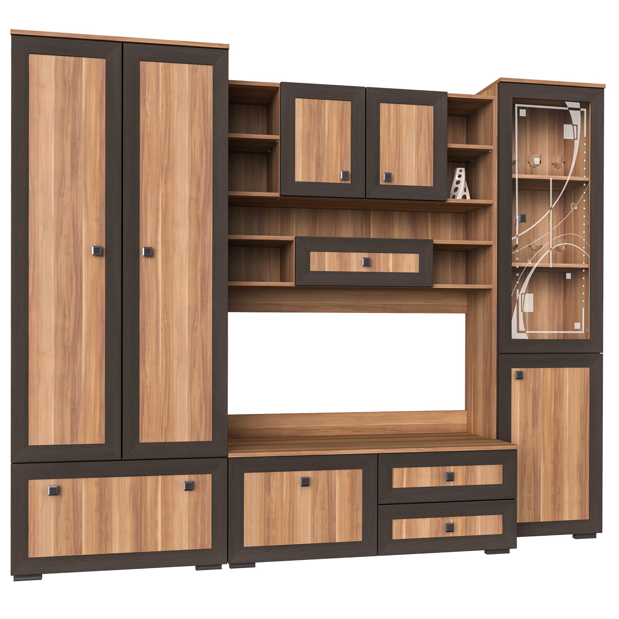 Set Living FREDDY, 250x51x200cm, Wenge / Havanna