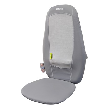 Husa de scaun pentru masaj Shiatsu cu incalzire, BMSC-1000H-EU, HoMedics, Gri Husa de scaun pentru masaj Shiatsu cu incalzire, BMSC-1000H-EU, HoMedics, Gri
