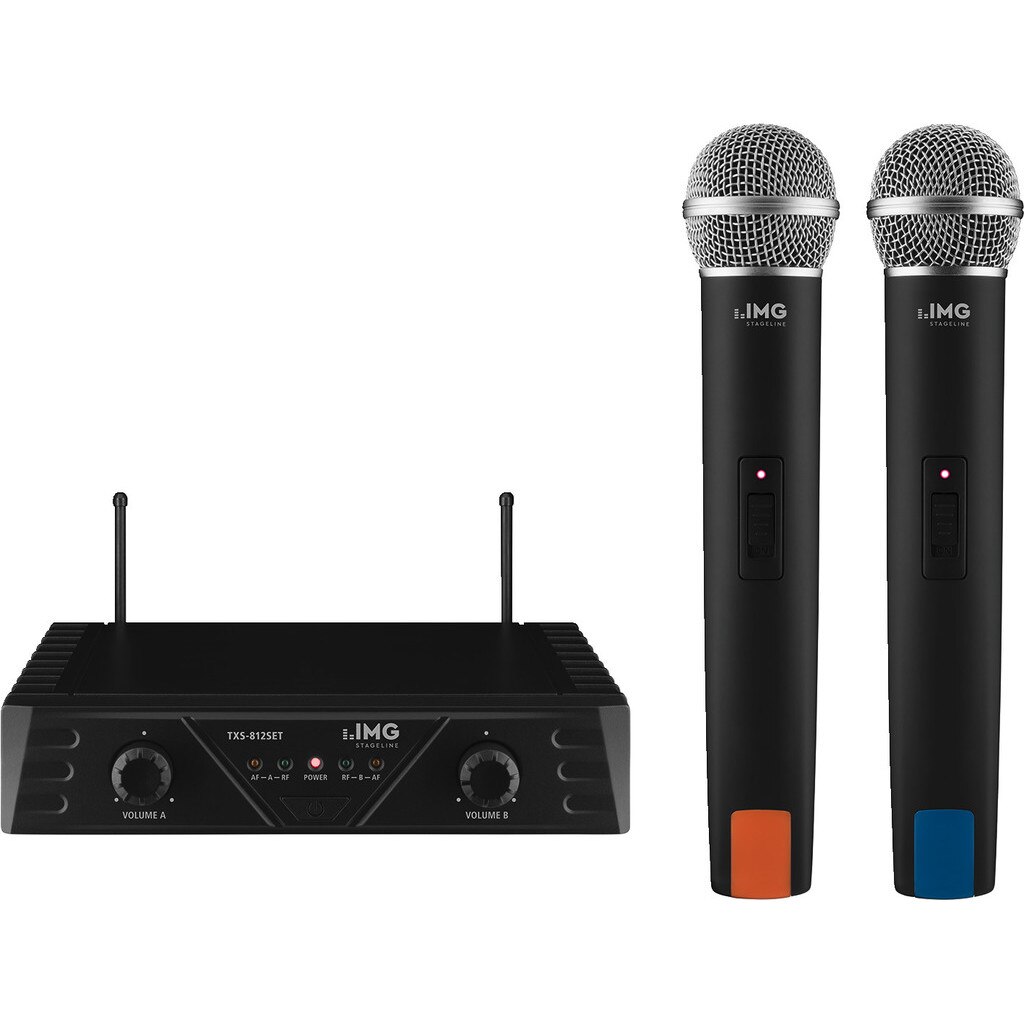 Set 2 microfoane dinamice cu receiver wireless TXS-812SET - Monacor