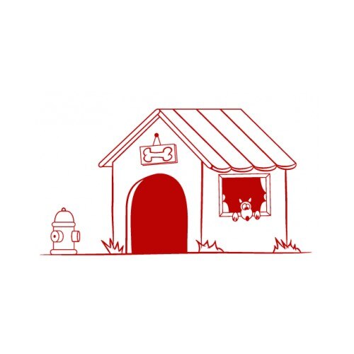 Sticker decorativ StickerStore Cusca pentru caine, 100x54 cm, Rosu