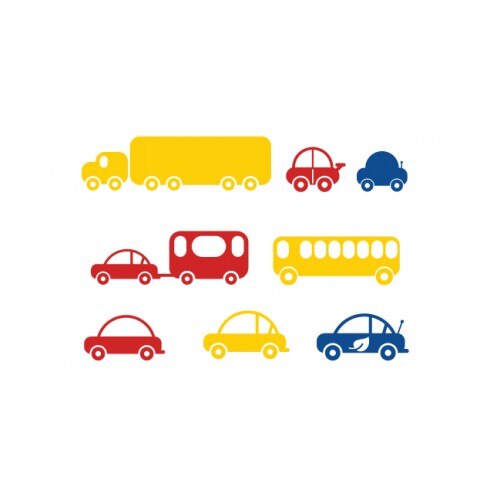 Sticker decorativ StickerStore Masinute, 50x17 cm, Multicolor