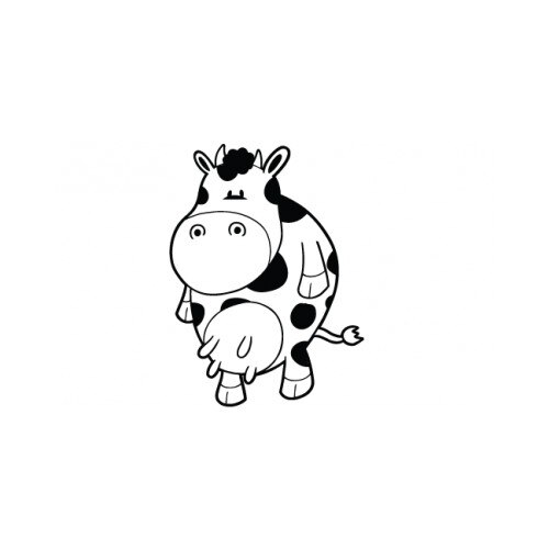 Sticker decorativ StickerStore Vacuta, 52x70 cm, Negru