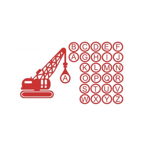 Sticker decorativ StickerStore Alfabet, 50x30 cm, Rosu