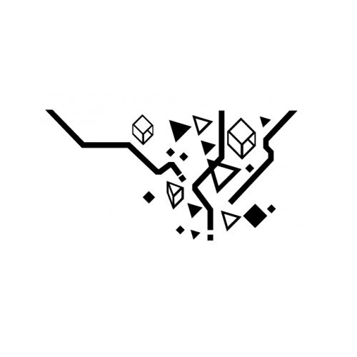 Sticker decorativ StickerStore Forme geometrice, 40x21 cm, Negru