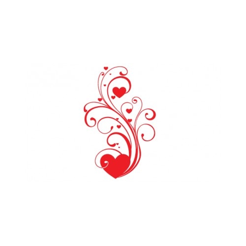 Sticker decorativ StickerStore Aranjament Valentine's Day, 66x100 cm, Rosu