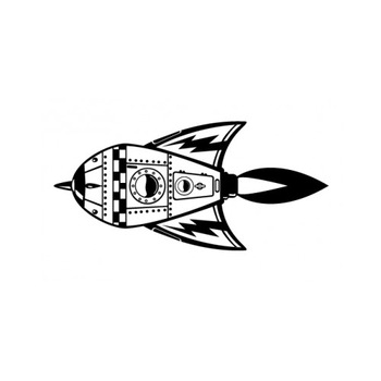 Sticker decorativ StickerStore Racheta, 24x50 cm, Negru Sticker decorativ StickerStore Racheta, 24x50 cm, Negru