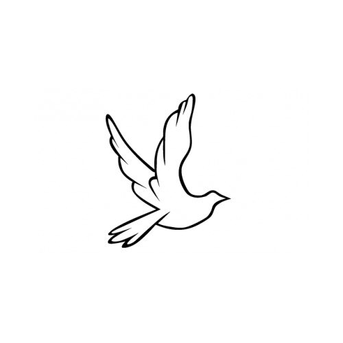 Sticker decorativ StickerStore Porumbel, 38x47 cm, Negru