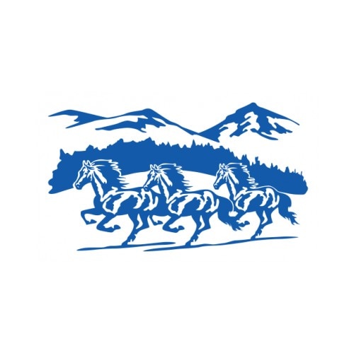 Sticker decorativ StickerStore Cai alergand, 100x57 cm, Albastru