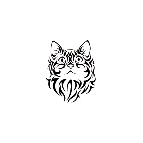 Sticker decorativ StickerStore Pisica abstracta, 30x37 cm, Negru