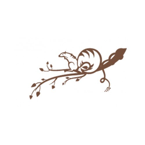 Sticker decorativ StickerStore Veverita in copac, 40x21 cm, Maro