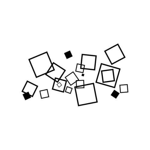 Sticker decorativ StickerStore Patratele abstracte, 100x60 cm, Negru