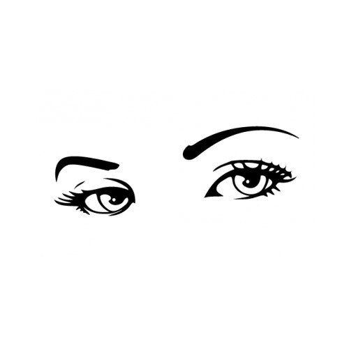 Sticker decorativ StickerStore Privire, 100x38 cm, Negru