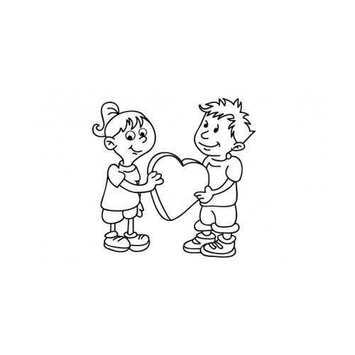 Sticker decorativ StickerStore Cadou Valentine's, 60x58 cm, Negru