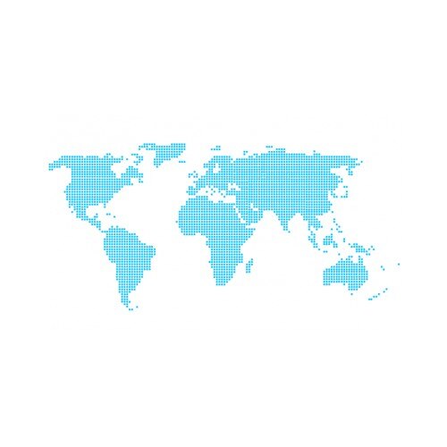 Sticker decorativ StickerStore Harta lumii, 100x49 cm, Albastru