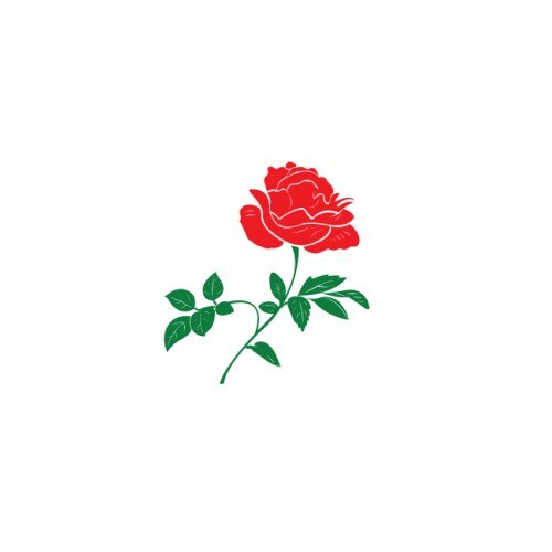 Sticker decorativ StickerStore Trandafir rosu, 56x60 cm, Multicolor