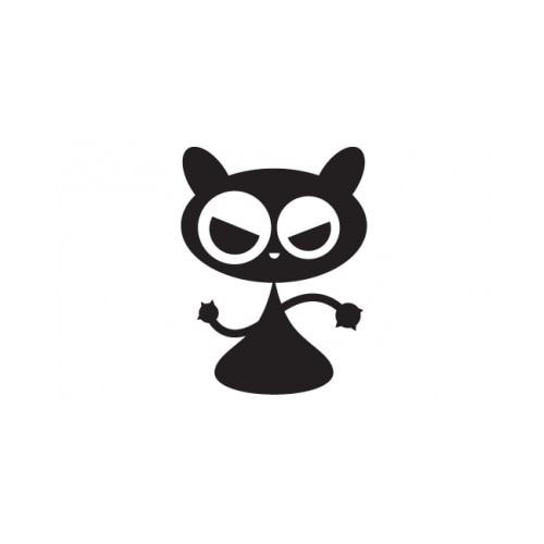 Sticker decorativ StickerStore Robo pisica, 40x53 cm, Negru