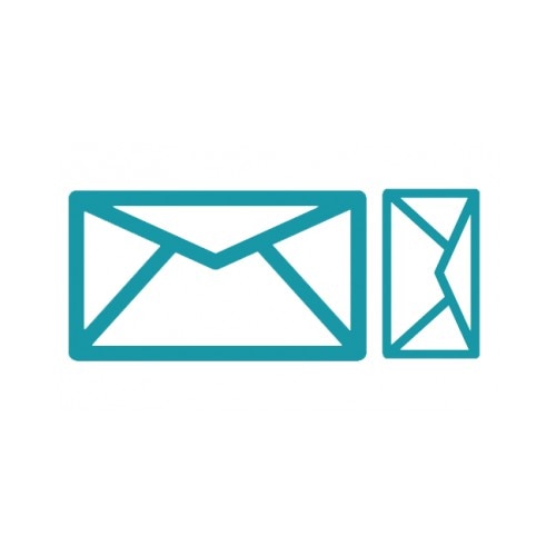 Sticker decorativ StickerStore Plic, 50x21 cm, Albastru