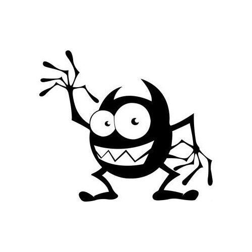 Sticker decorativ StickerStore Monstrulet haios, 60x68 cm, Negru