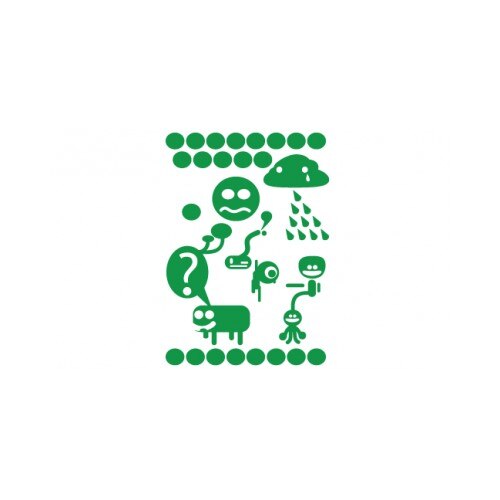 Sticker decorativ StickerStore Monster Party, 40x56 cm, Verde