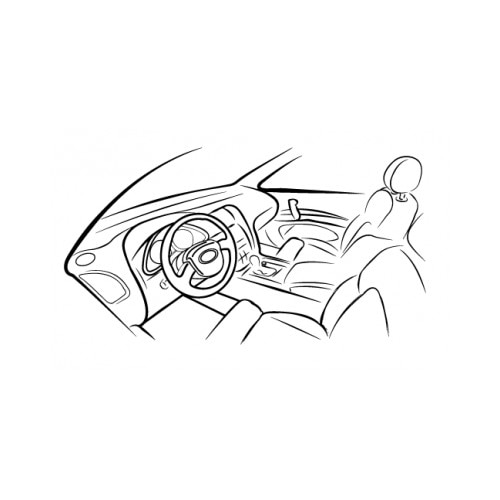 Sticker decorativ StickerStore Interior auto, 60x36 cm, Negru