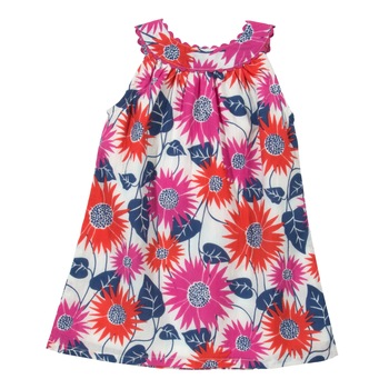 Rochie model floral 100% bumbac organic, Multicolor, 98 cm Rochie model floral 100% bumbac organic, Multicolor, 98 cm