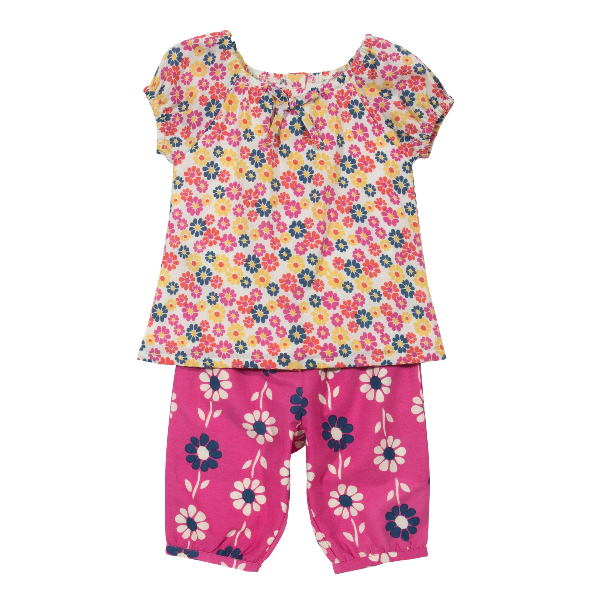 Set tunica&pantaloni trei sferturi 100%bumbac organic, Multicolor