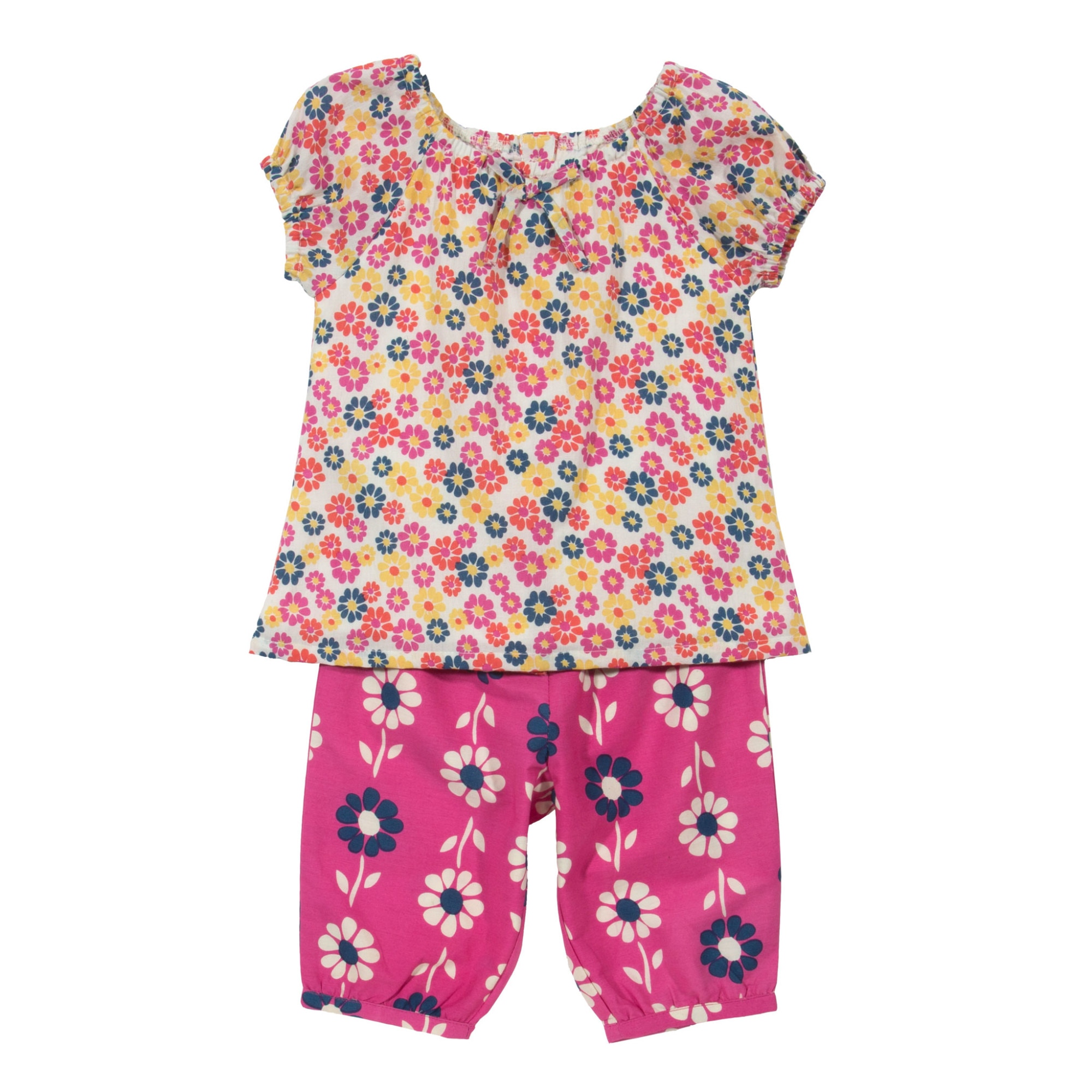 Set tunica&pantaloni trei sferturi 100%bumbac organic, Multicolor