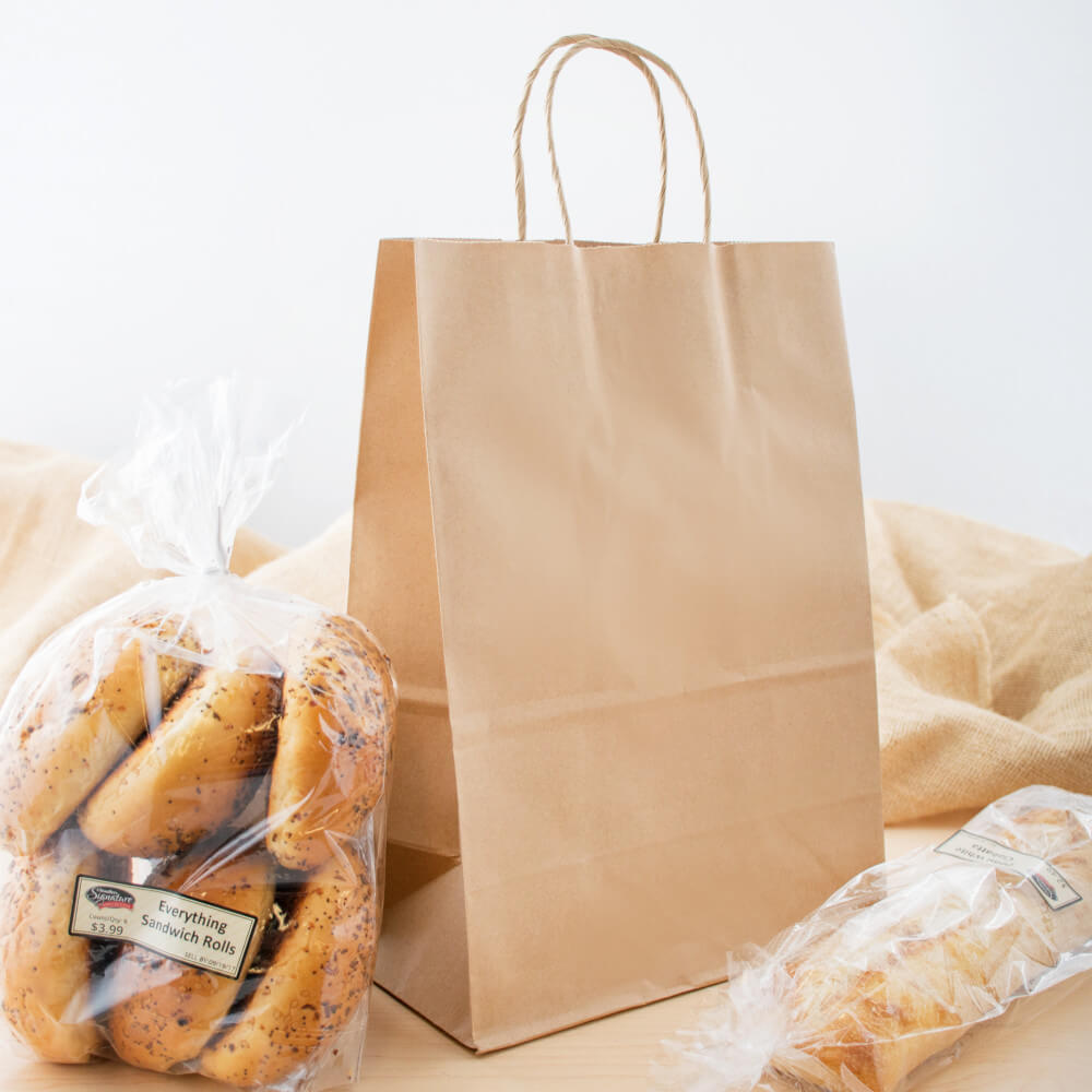 Sacose din Hartie Natur, 25x10x30 cm, 100 Buc/Set