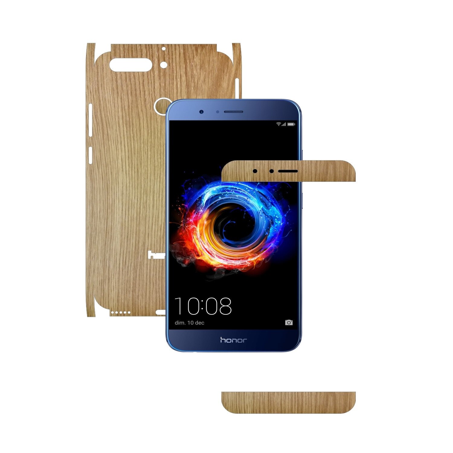 Folie de protectie Carbon Skinz, Husa de tip Skin Adeziv pentru Carcasa, Lemn Stejar dedicata Huawei Honor 8 Pro