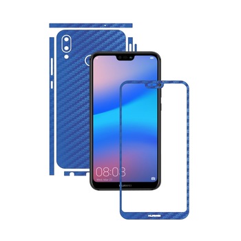 Folie de protectie Carbon Skinz, Husa de tip Skin Adeziv pentru Carcasa, Carbon Albastru dedicata Huawei P20 Lite Folie de protectie Carbon Skinz, Husa de tip Skin Adeziv pentru Carcasa, Carbon Albastru dedicata Huawei P20 Lite
