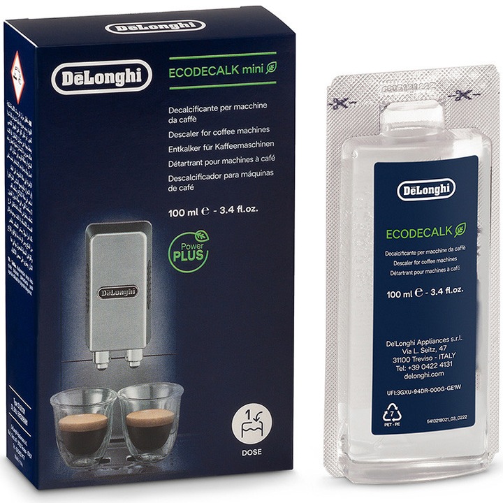 Decalcifiant mini, original De’Longhi DLSC101, EcoDecalk, 100 ml