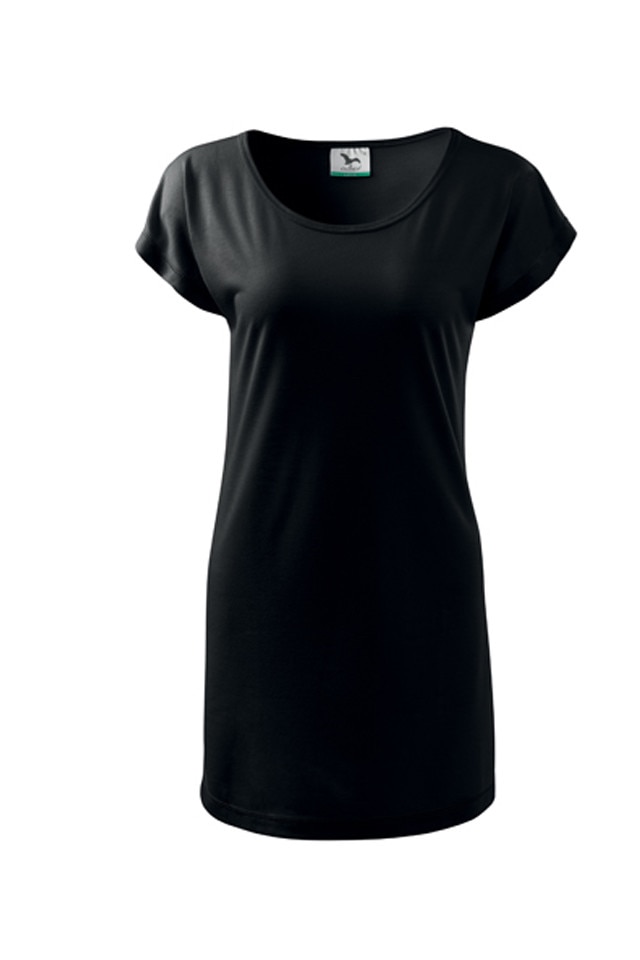 Tricou tip rochie , Malfini, negru,M