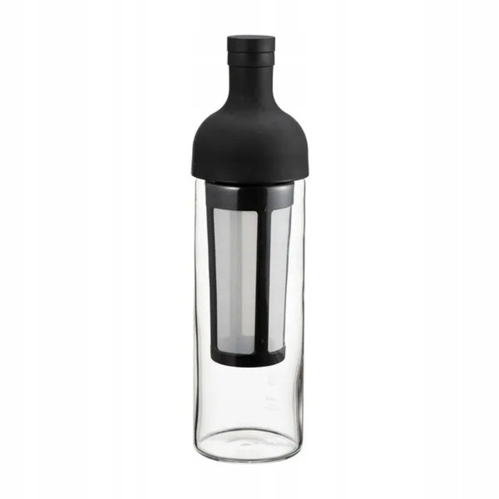 Butela pentru cold brew Hario FIC-70-B, din sticla si silicon cu filtru intern, negru, 750 ml