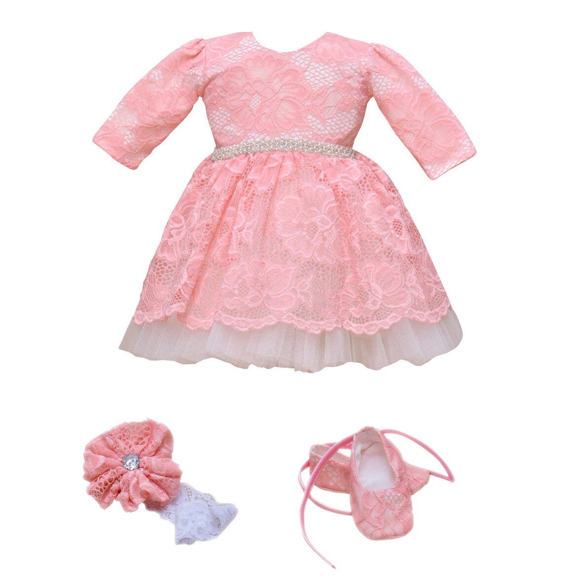 Set rochita de ocazie, bentita, Couture Bebe, Vanda, roz