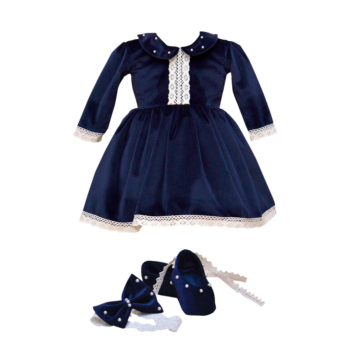 Set rochita de ocazie, bentita, Couture Bebe, Velvet, bluemarin