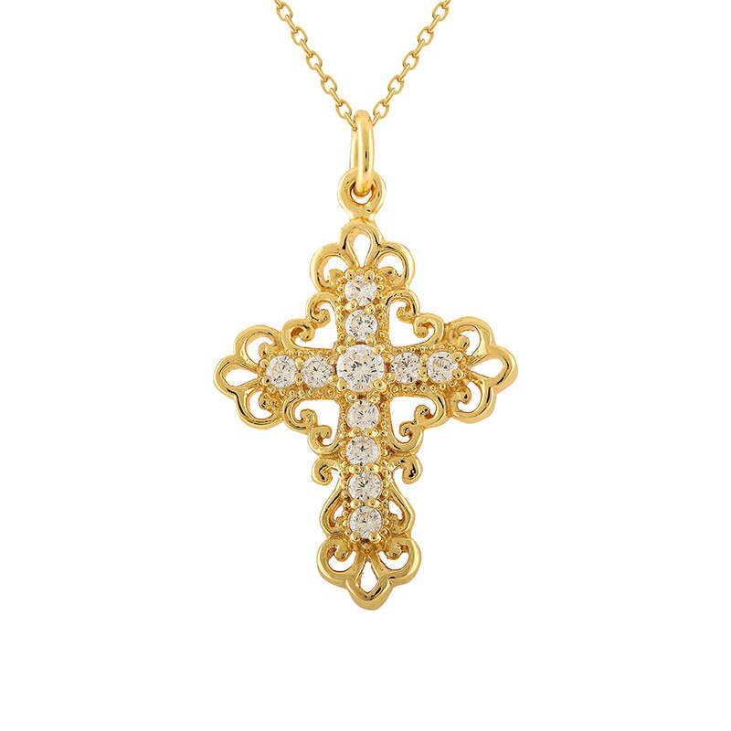 Pandantiv Cruce cu Lant Olivess Argint 925 CZ CH580P2