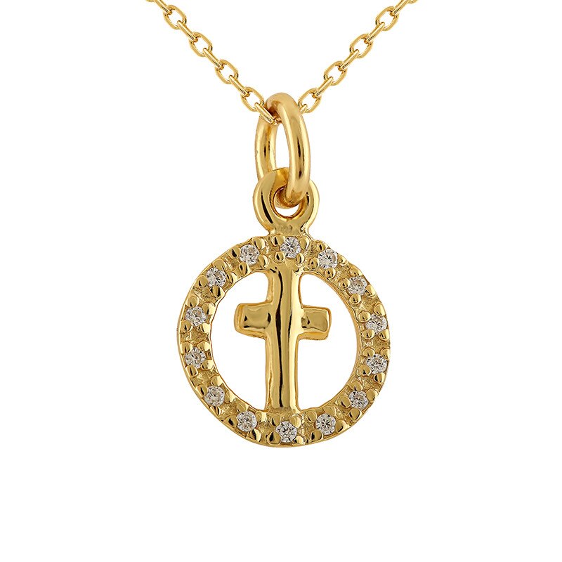 Pandantiv Cruce cu Lant Olivess Argint 925 CZ CH349P67