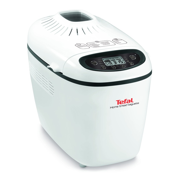 Хлебопекарна Tefal Home Bread Baguette PF610138, 1500 гр, 16 програми, Бяла