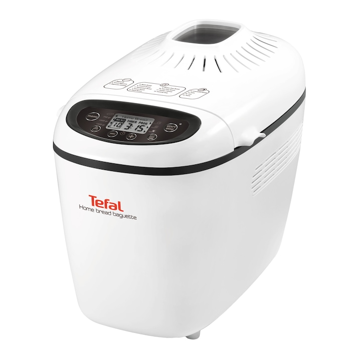 Masina de paine Tefal Home Bread Baguette PF610138, 1600W, 1500 g, 16 programe, alb